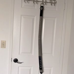 Studded, black, leather belts, practically in brand new condition